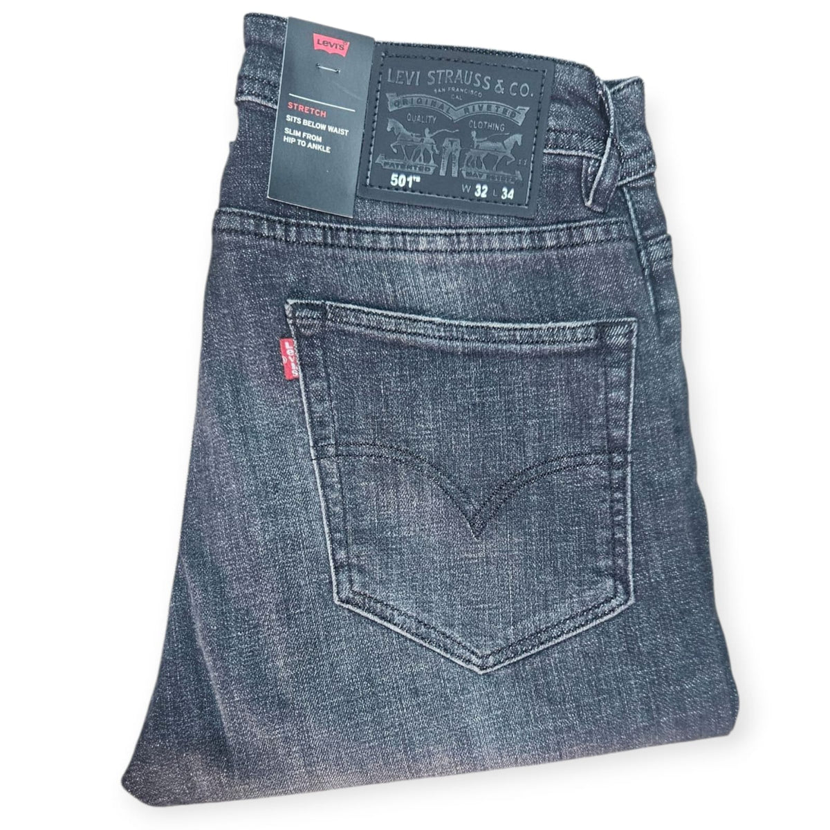 Jean levis  Coupe Normal  ref-501 Gris Noir